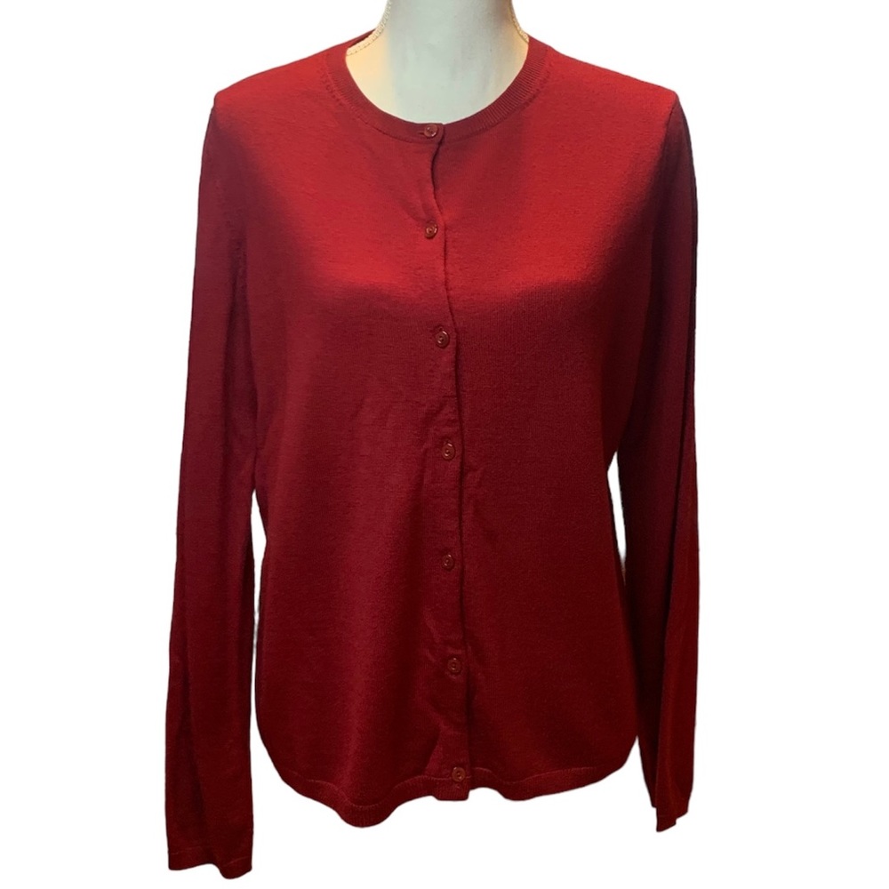 Pendleton Red Merino Wool Cardigan